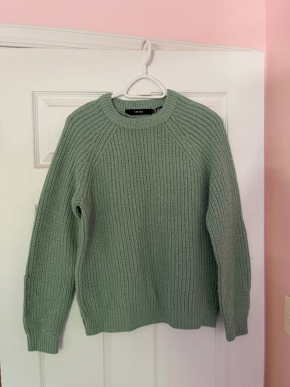 Vero Moda Ribbed Crewneck Sweater in Sage Green